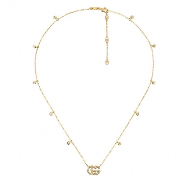 GUCCI GG Running necklace in 18kt yellow gold and diamonds