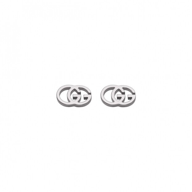 GUCCI GG Running stud earrings in 18kt white gold