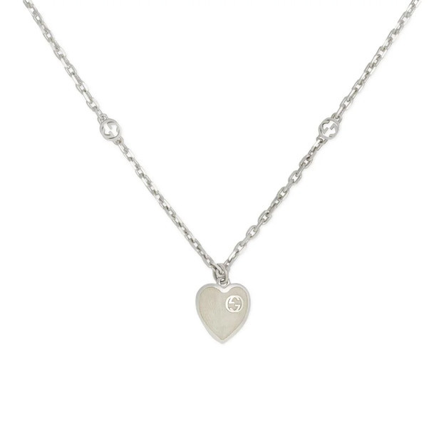 Gucci Heart Κολιέ 925 Ασήμι & Σμάλτο