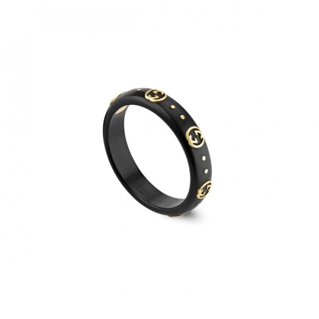 GUCCI Icon ring with GG details δαχτυλίδι 18k ΚΙΤΡΙΝΟΣ ΧΡΥΣΟΣ & corundum