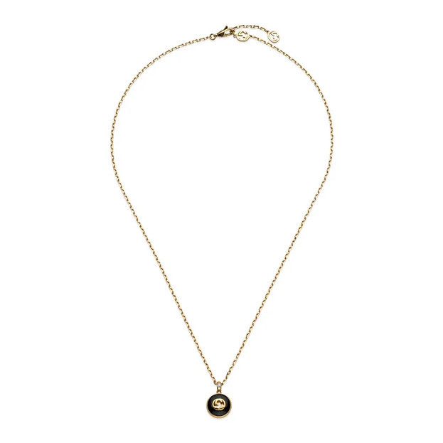 Gucci Interlocking G Κολιέ 18K Κίτρινος Χρυσός & Μπριγιάν