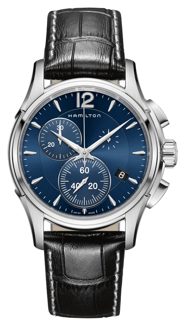 HAMILTON  Jazzmaster Chrono Quartz 42mm Μπλε Καντράν