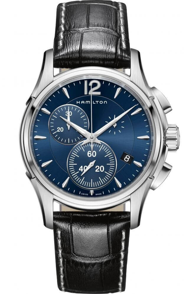 HAMILTON  Jazzmaster Chrono Quartz 42mm Μπλε Καντράν