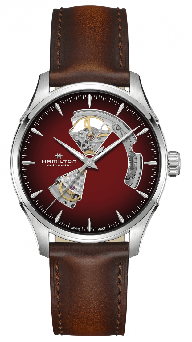 Hamilton Jazzmaster Open Heart AUTO 40mm κοκκινο καντραν