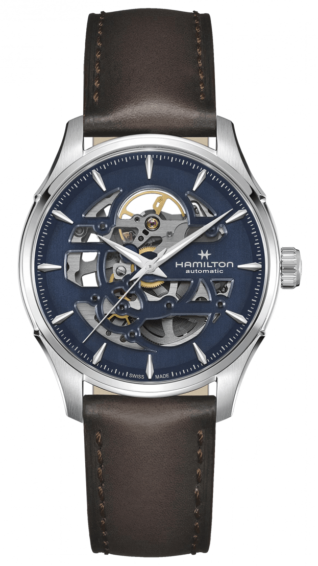 HAMILTON Jazzmaster skeleton Auto 40mm Μπλε Καντράν