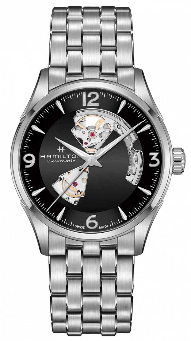 Hamilton Jazzmaster Open Heart AUTO 42mm Μαύρο Καντράν