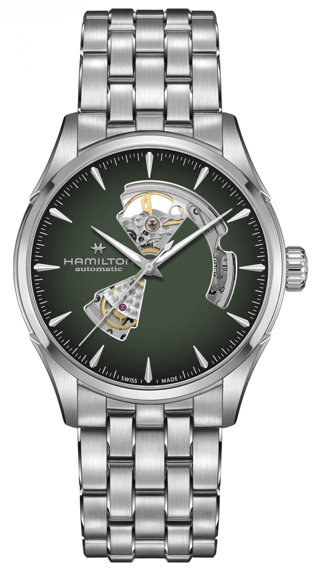 Hamilton Jazzmaster Open Heart Auto 42mm Πράσινο Καντράν