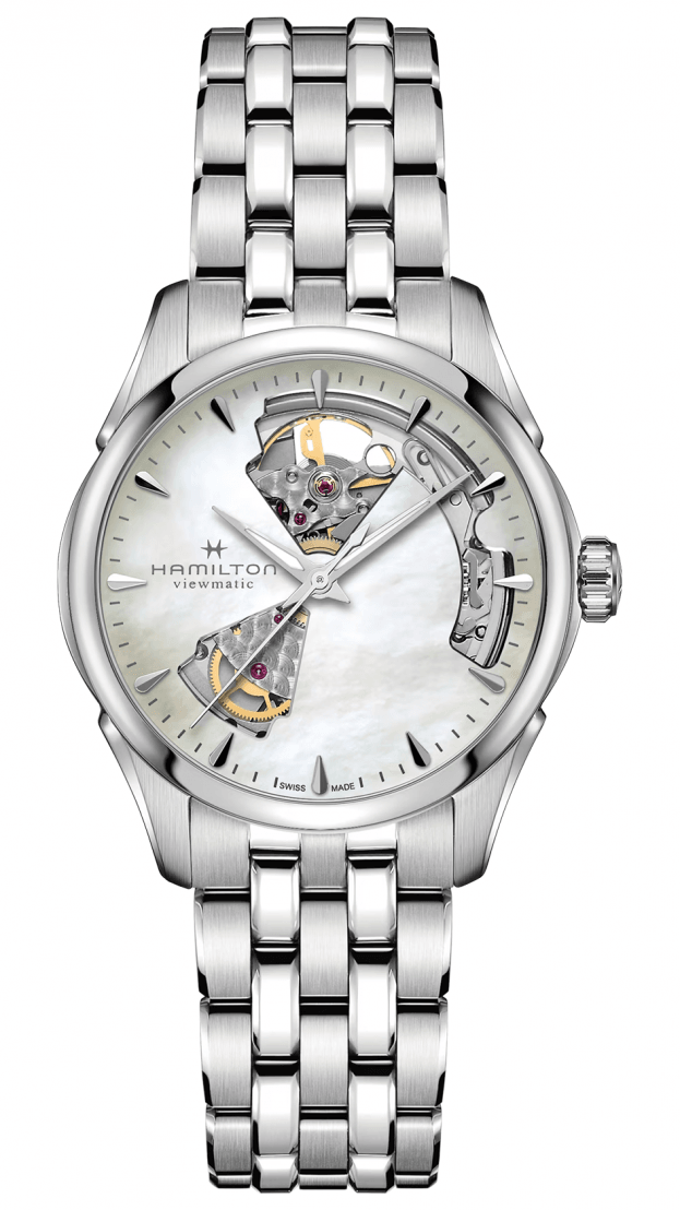 HAMILTON Jazzmaster Open Heart Lady Auto 36mm λευκο καντραν