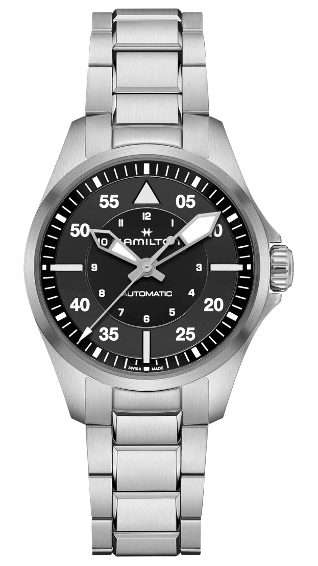 HAMILTON Khaki aviation 36mm μαύρο καντραν