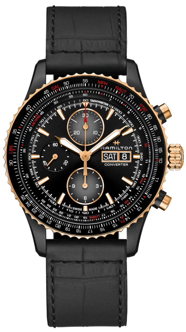 HAMILTON Khaki Aviation Converter Auto Chrono Automatic 44mm Μαύρο Καντράν