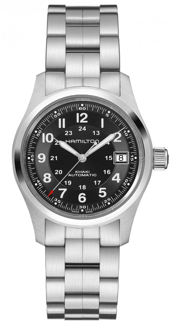 Hamilton Khaki Field Auto 38mm μαυρο καντραν
