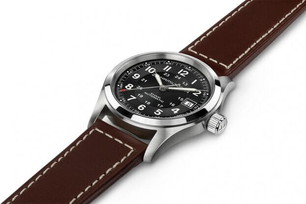 hamilton khaki field automatic black dial men's watch h70555533