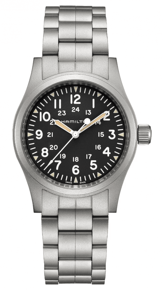 HAMILTON KHAKI FIELD MECHANICAL 38mm Μαύρο Καντράν