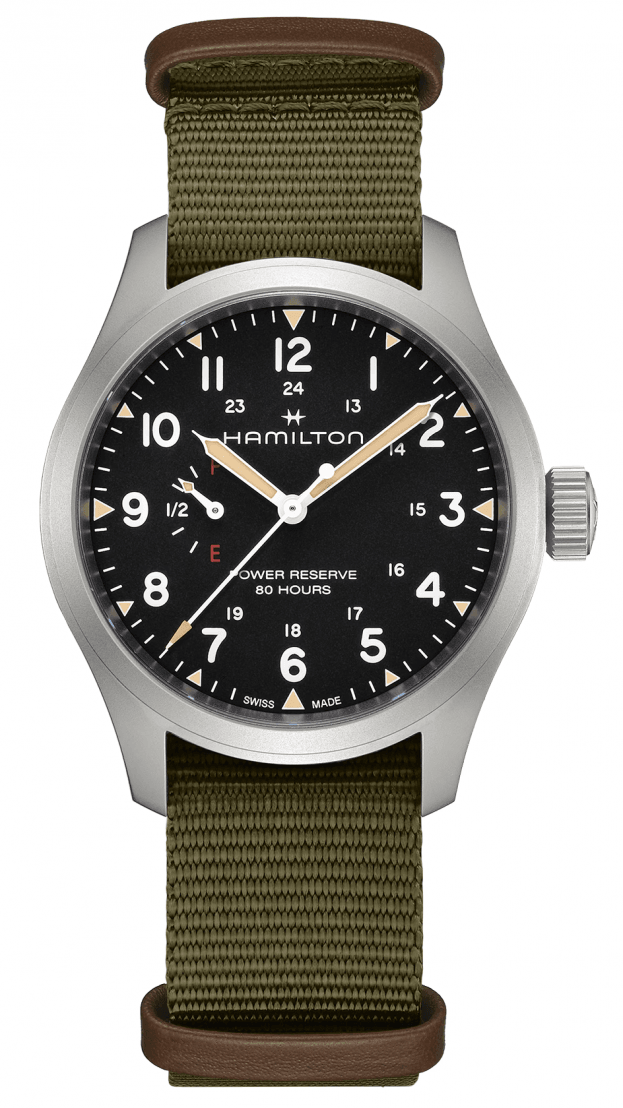 HAMILTON Khaki Field Mechanical Power Reserve Κουρδιστό 40mm Μαύρο Καντράν