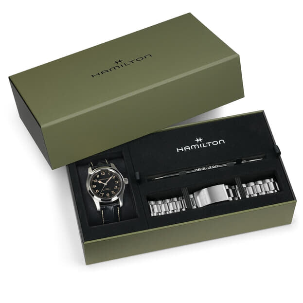 HAMILTON Khaki Field Murph Auto Bracelet Bundle Αυτόματο 42mm Μαύρο Καντράν