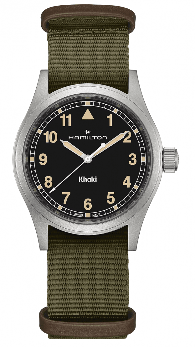 Hamilton Khaki Field QUARTZ 38mm μαύρο καντραν