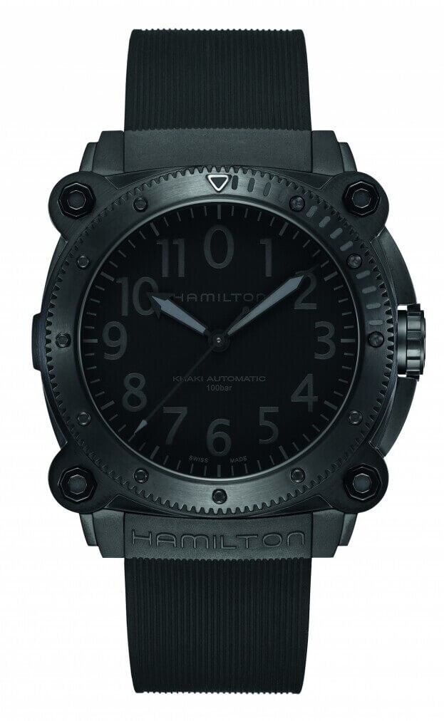HAMILTON Khaki Navy BeLOWZERO Auto Titanium 46mm Μαύρο Καντράν Ανδρικό Ρολόι
