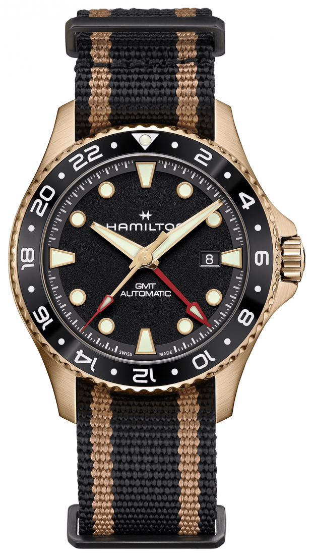 HAMILTON Khaki Navy Scuba Automatic GMT Bronze 43mm Μαύρο Καντράν