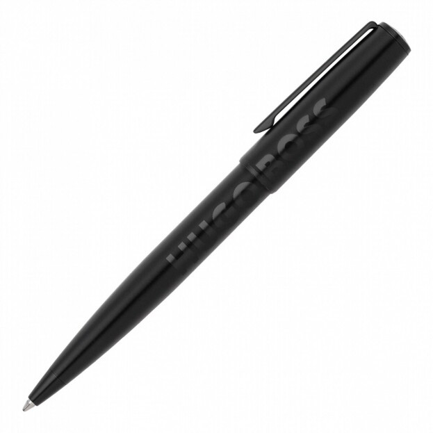 HUGO BOSS Ballpoint pen Label Black Στυλό