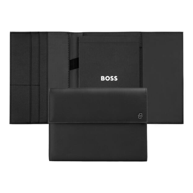 HUGO BOSS Folder A5 Double B Black & Gun