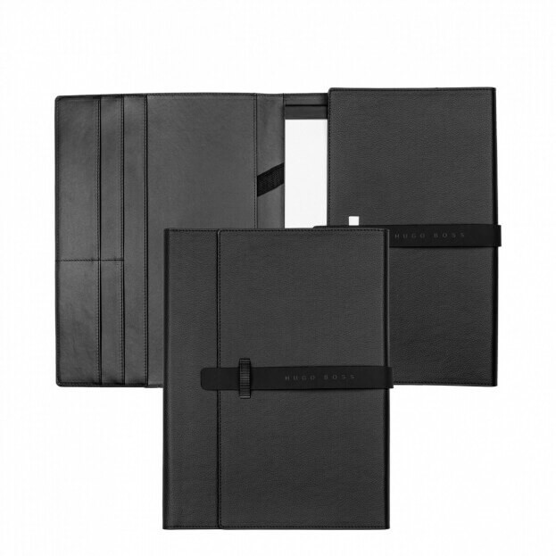 HUGO BOSS ΝΤΟΣΙΕ Α4 ILLUSION GEAR ΜΑΥΡΟ FOLDER BLACK