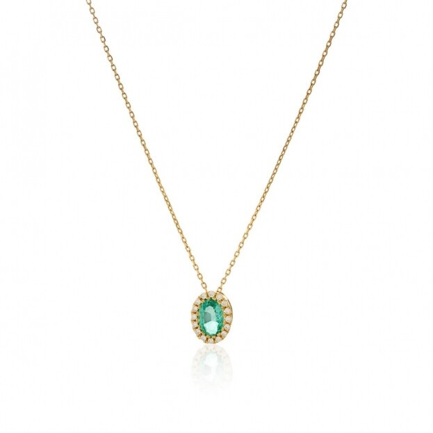 Inglessis Collection -1890® EMERALD NECKLACE yellow Gold Κ18