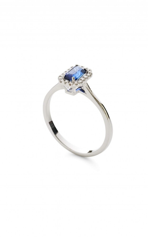Inglessis Collection -1890® Sapphire Ring Δαχτυλίδι Ζαφείρι μπριγιάν Λευκός Χρυσός Κ18