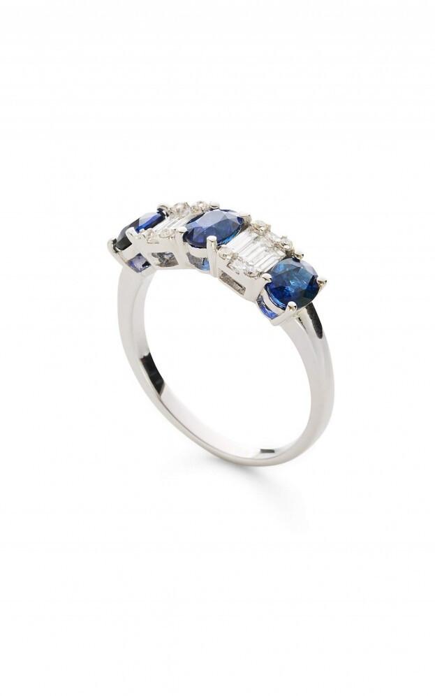 Inglessis Collection -1890® Sapphire Ring Δαχτυλίδι Ζαφείρι μπριγιάν Λευκός Χρυσός Κ18