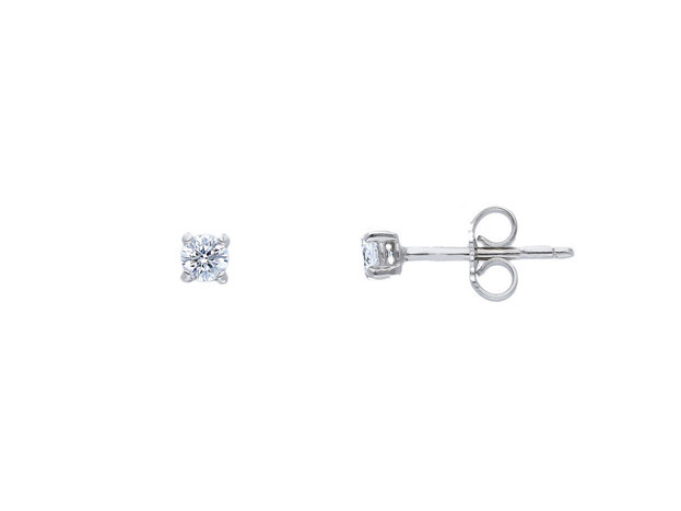 Inglessis Collection 1890® gold earrings K14 white Gold & zircon