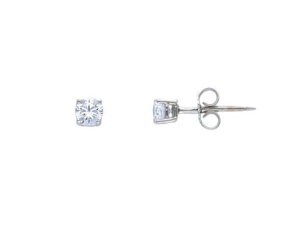 Inglessis Collection 1890® gold earrings K14 white Gold & zircon