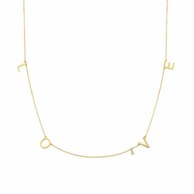 INGLESSIS COLLECTION 1890® Χρυσό Κολιέ Love 14Κ με Μπριγιάν