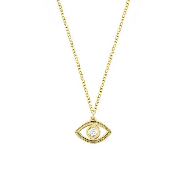 INGLESSIS COLLECTION 1890® Gold Necklace Evil Eye 14K with Diamonds