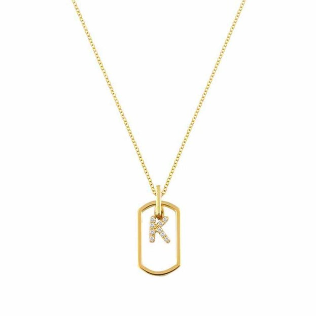 Inglessis Collection 1890® GOLD NECKLACE MONOGRAM 14K with diamonds
