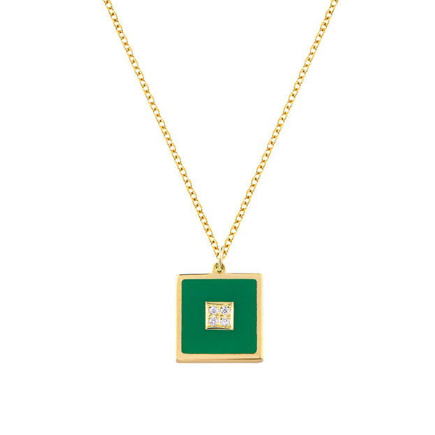 Inglessis Collection 1890® ΧΡΥΣΟ ΚΟΛΙΕ 14Κ ΜΕ ΚΕΡΑΜΙΚΟ & ΜΠΡΙΓΙΑΝ