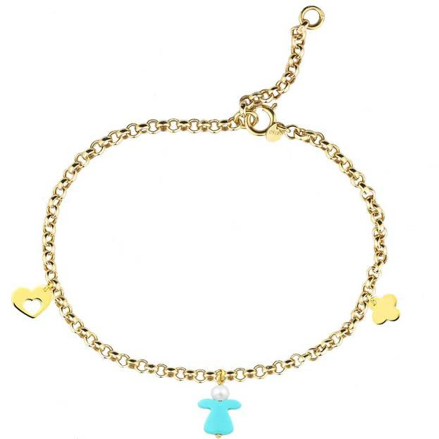 Inglessis Collection Goldie ΧΡΥΣΟ ΒΡΑΧΙΟΛΙ 14K ΜΕ ΤΥΡΚΟΥΑΖ ΚΑΙ ΜΑΡΓΑΡΙΤΑΡΙ