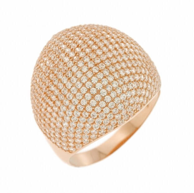 Inglessis Collection Δαχτυλίδι Ροζ Χρυσός Κ14 με ζιργκόν