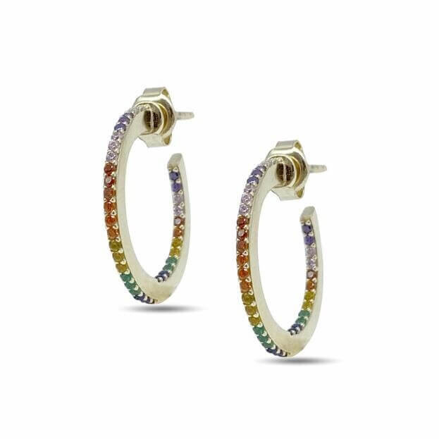 Inglessis Collection Rainbow Earrings Yellow Gold Κ14