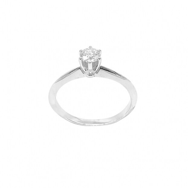 INGLESSIS COLLECTION PROMISE - SOLITAIRE RING 18K WHITE GOLD WITH DIAMOND