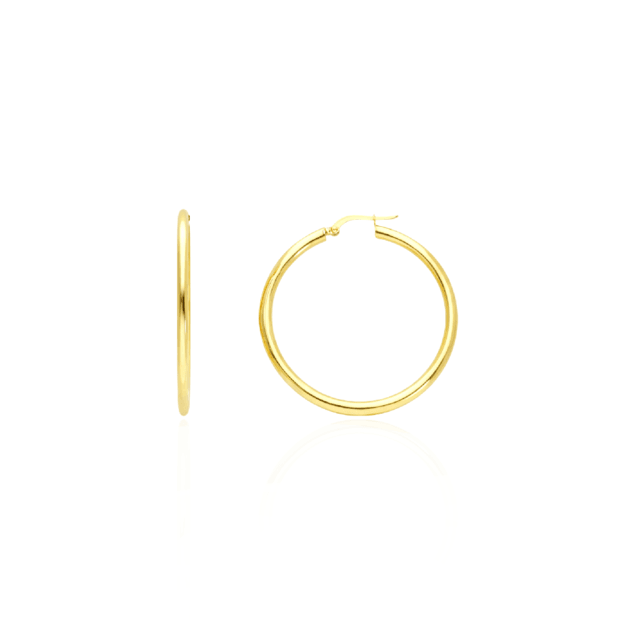 INGLESSIS COLLECTION Deluxe - Σκουλαρίκια Κρίκοι K14 Κίτρινος Χρυσός