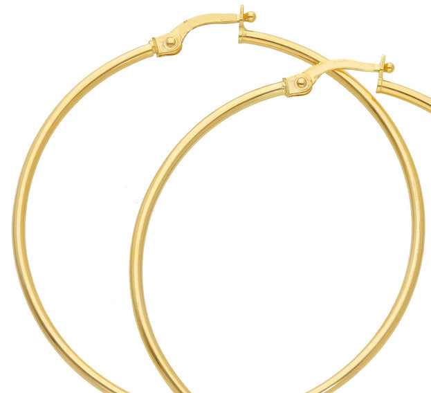 Inglessis Collection Deluxe golden hoop Earrings K14 Yellow Gold