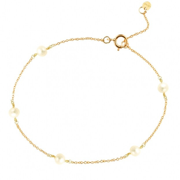 Inglessis Collection Inglessis 1890® Golden Bracelet K14 Yellow Gold with pearls