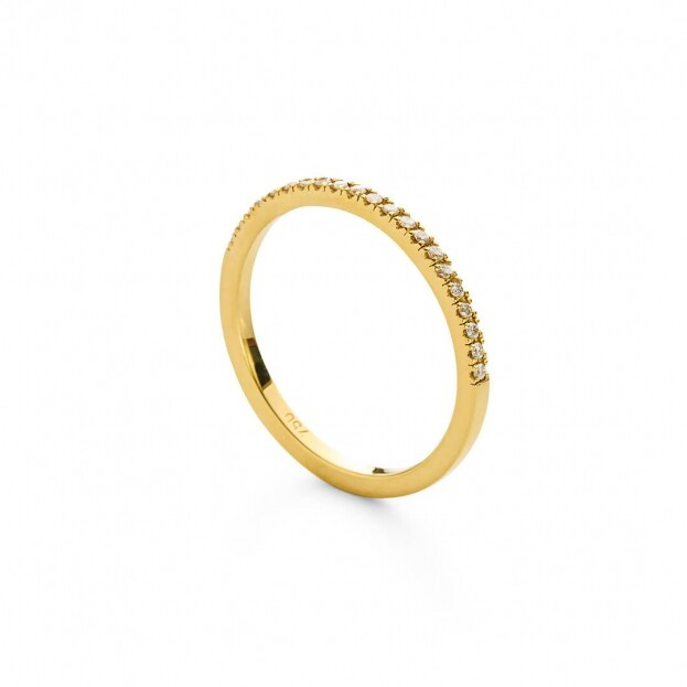Inglessis Collection Half Eternity Diamond Ring Yellow Gold Κ18