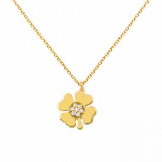 Inglessis Collection Necklace yellow Gold K14 with diamonds