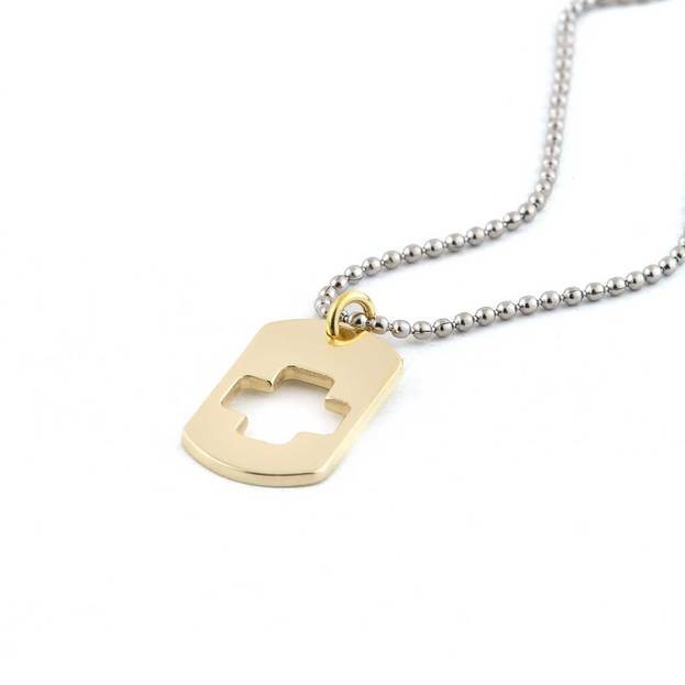 Inglessis Collection GM Code Κολιέ με Κίτρινο Χρυσό Κ14 σχέδιο σταυρός