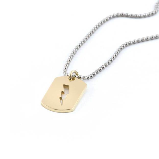 Inglessis Collection GM Code Κολιέ με Κίτρινο Χρυσό Κ14 σχέδιο κεραυνός