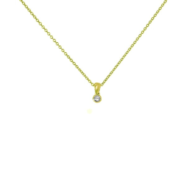 INGLESSIS COLLECTION Promise Κολιέ Μονόπετρο Κίτρινο Χρυσό Κ18 με Μπιργιάν