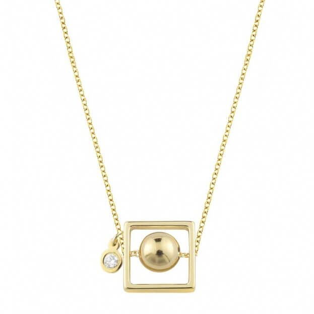 Inglessis Collection Necklace With Diamonds Yellow Gold K14