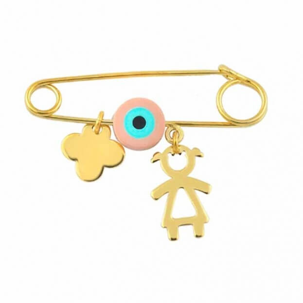 Inglessis Collection Παιδικό Κόσμημα Κίτρινος Χρυσός Κ14 Παραμάνα Με Ματόχανδρο