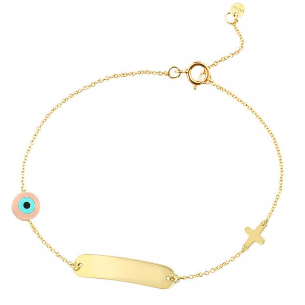 Inglessis Collection Goldie Παιδικό Βραχιόλι Με Ματόχανδρο Κίτρινο Χρυσό Κ14