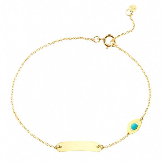 INGLESSIS COLLECTION GOLDIE - ΠΑΙΔΙΚΟ ΒΡΑΧΙΟΛΙ ΤΑΥΤΟΤΗΤΑΣ K14 ΜΕ ΤΥΡΚΟΥΑΖ